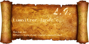 Lumnitzer Ignác névjegykártya